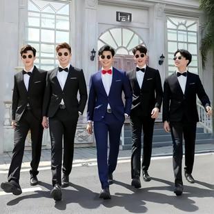 伴郎服租赁新郎西服兄弟装团礼服出租借结婚正装大码西装男套装夏