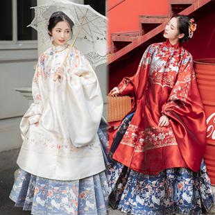 出租原创汉服婚服妈妈装中式明制婚礼马面裙父母伴娘司仪礼服租赁