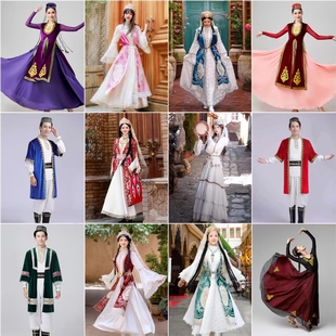 出租少数民族服装新疆维吾尔族哈萨克族异域风舞蹈演出服出租服饰