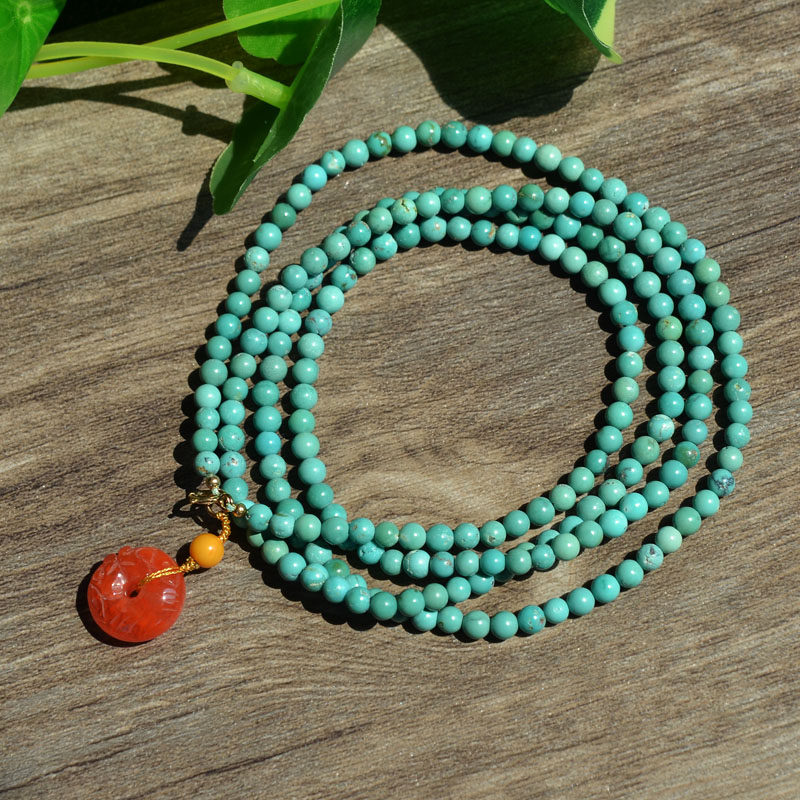 천연 크리스탈 광석 최적화되지 않은 작은 입자 청록색 4원 팔찌 남부 레드 드래곤 버클 복고풍 우아한 여성 모델