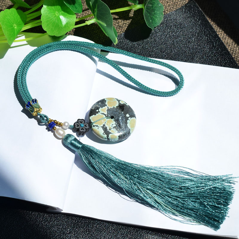 천연 크리스탈 복고풍 대형 입자 청록색 안전 버클 펜던트 펜던트 휴대용 가방 트레일러 매달려 남성과 여성의 보석