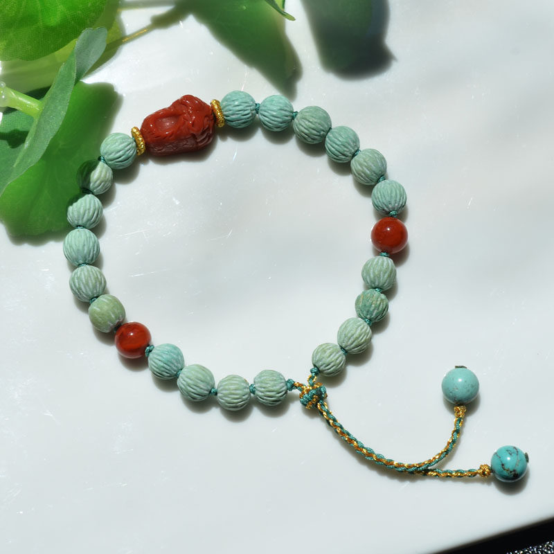 열정의 씨앗이 새겨진 천연 크리스탈 광석 최적화되지 않은 청록색 수제 팔찌 여성을 위한 단순하고 우아한 스타일