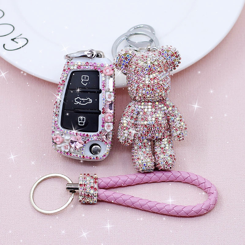 适用奥迪Q2L钥匙套女高档q3 sportback老款a6折叠a3钥匙包扣壳tt