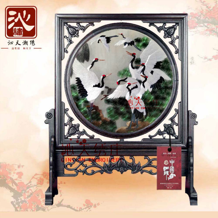 精品双面绣成品摆件手工绣