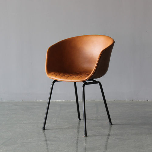 美式皮复古休闲风铁艺扶手书桌椅