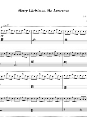 Merry Christmas Mr. Lawrence钢琴独奏曲C调高清电子谱