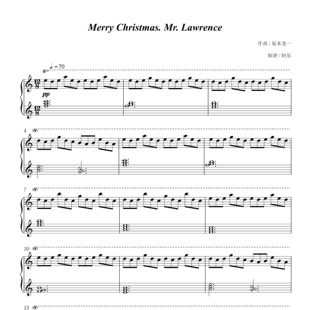 Merry Christmas Mr. Lawrence钢琴独奏曲C调高清电子谱