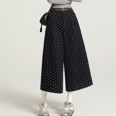 205秋冬灯芯绒波点咖色七