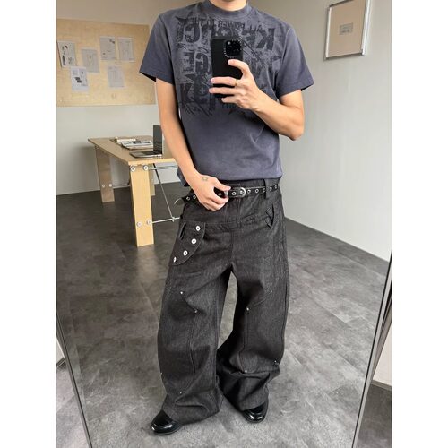 YLA健身男短袖重工刺绣水洗高克重tshirt圆领夏季美国洛杉矶