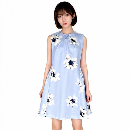 2026 夏季日系公主蓬蓬裙 女甜美花朵宽松无袖连衣裙 断码清仓