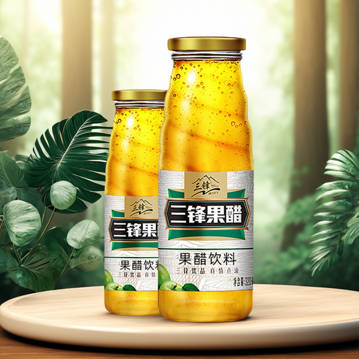 三锋苹果醋饮料蔗糖320ml*12整箱
