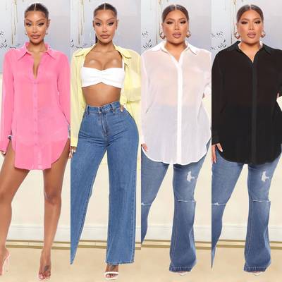 Protection Fashion Sleeve Sexy Sun Long Women Womens Shirt