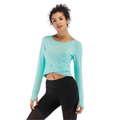 top tight pullover T-shirt exposed navel neck round cross