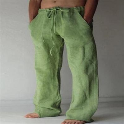 mens beach pants joggers streetwear cotton linen sweatpants