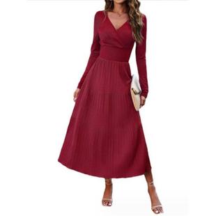 dress neck long elegant skirt temperament