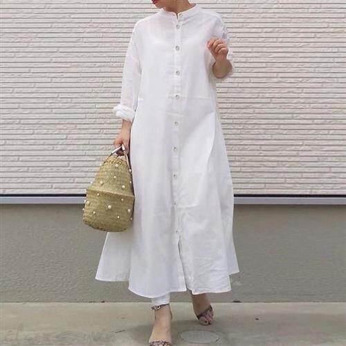 dress shirt sleeve long cardigan collar stand vacation
