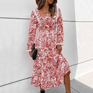 Valentine's Day Women's Long Sleeve Red Dress