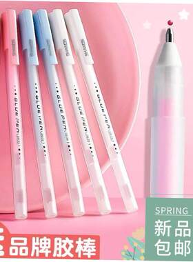 Jelly Color Fast Dry Cute Glue Stick Pen Shape Solid Color G