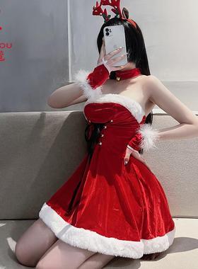 Plus size Christmas outfit red dress slim fit girl