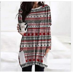 and medium adult clothing round long neck stitching womens