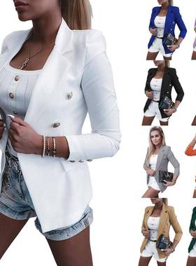 suit and simple double-breasted for long-sleeved