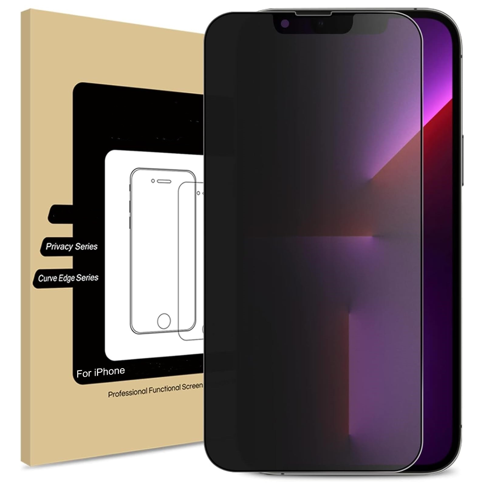 【2张】紫光防窥适用于iPhone16