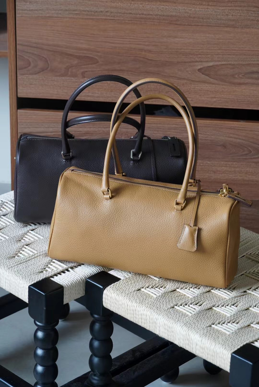 新款里外全皮枕头包高级感柔软中古包真皮手挽女包腋下包波士顿包