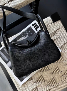 进口头层牛皮林迪包迷你号手提包so black不锈钢单肩斜挎女包小包