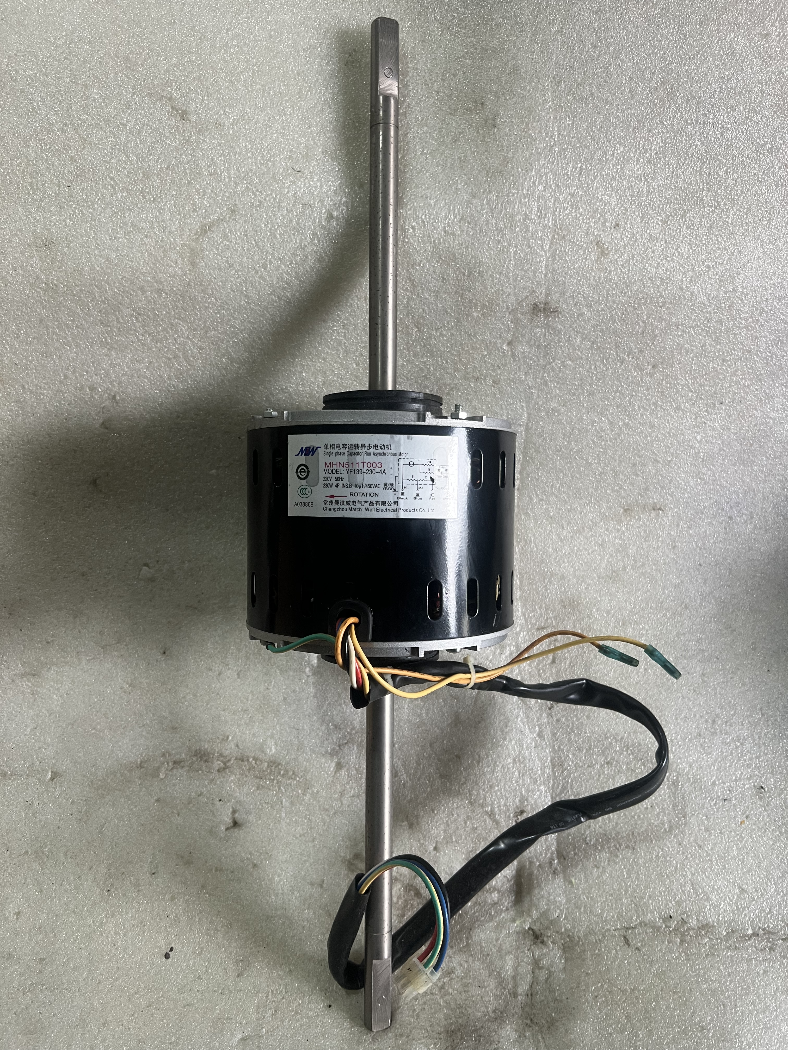 三菱重工海尔空调电机YF139-230/280/370-4A MHN511T003/004/005