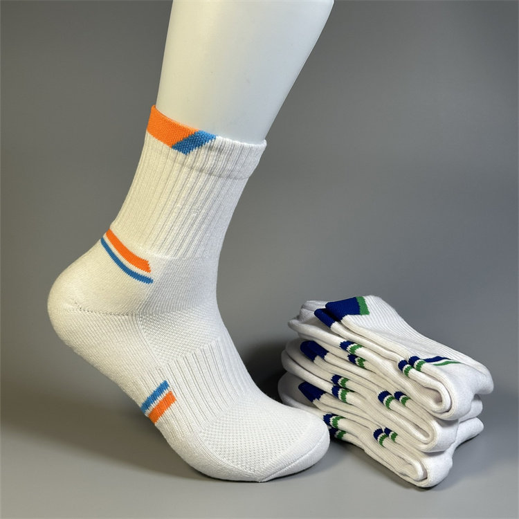 3双羽毛球运动袜子中筒加厚纯棉毛巾底男女吸汗防滑训练跑步网球