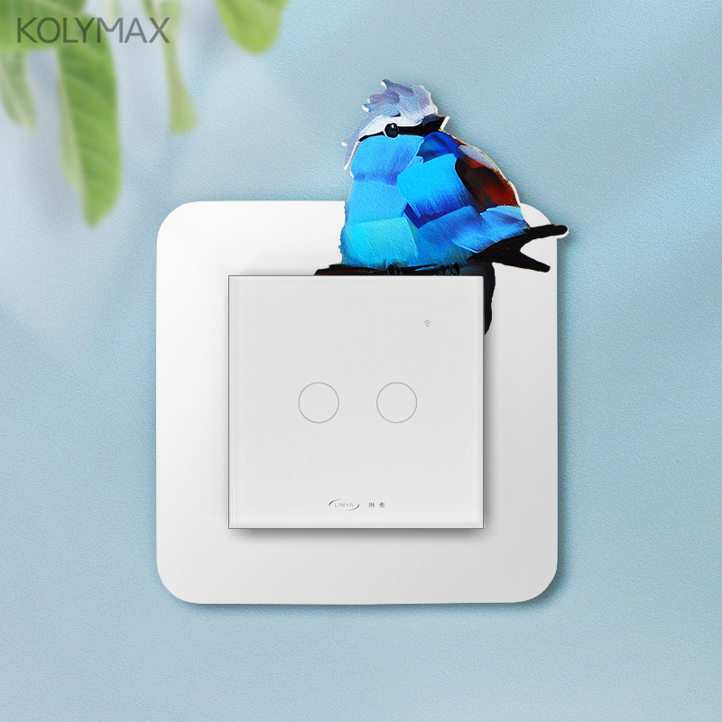 现代个性油画鸟开关贴简约亚克力插座边框套防脏家用灯板装饰贴,家居饰品,开关贴,淘宝优惠券,粉丝福利购,淘宝优惠卷
