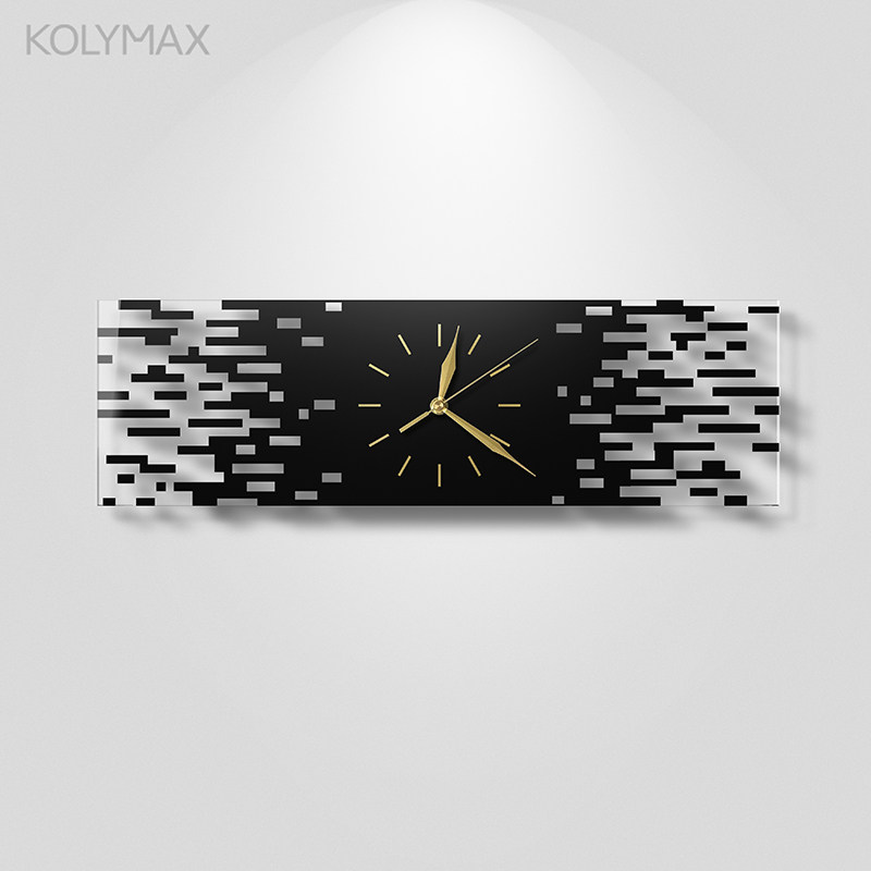 长方形客厅简约亚克力现代静音钟