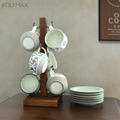 创意桌面实木马克杯架子置物架客厅餐厅咖啡杯架高级感轻奢收纳架