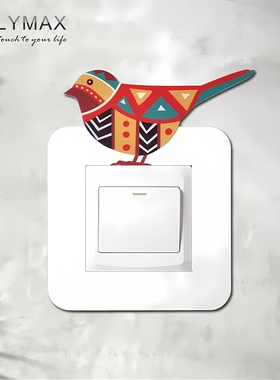 吉祥鸟开关贴现代简约开关装饰边框家用创意插座保护套可卡可贴