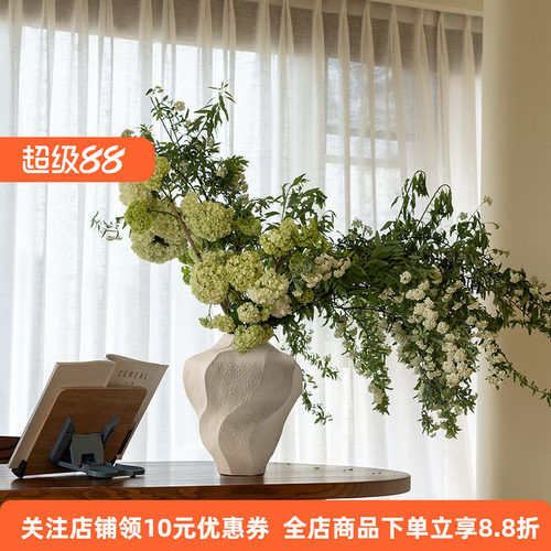 法式中古白色陶瓷陶罐摆件