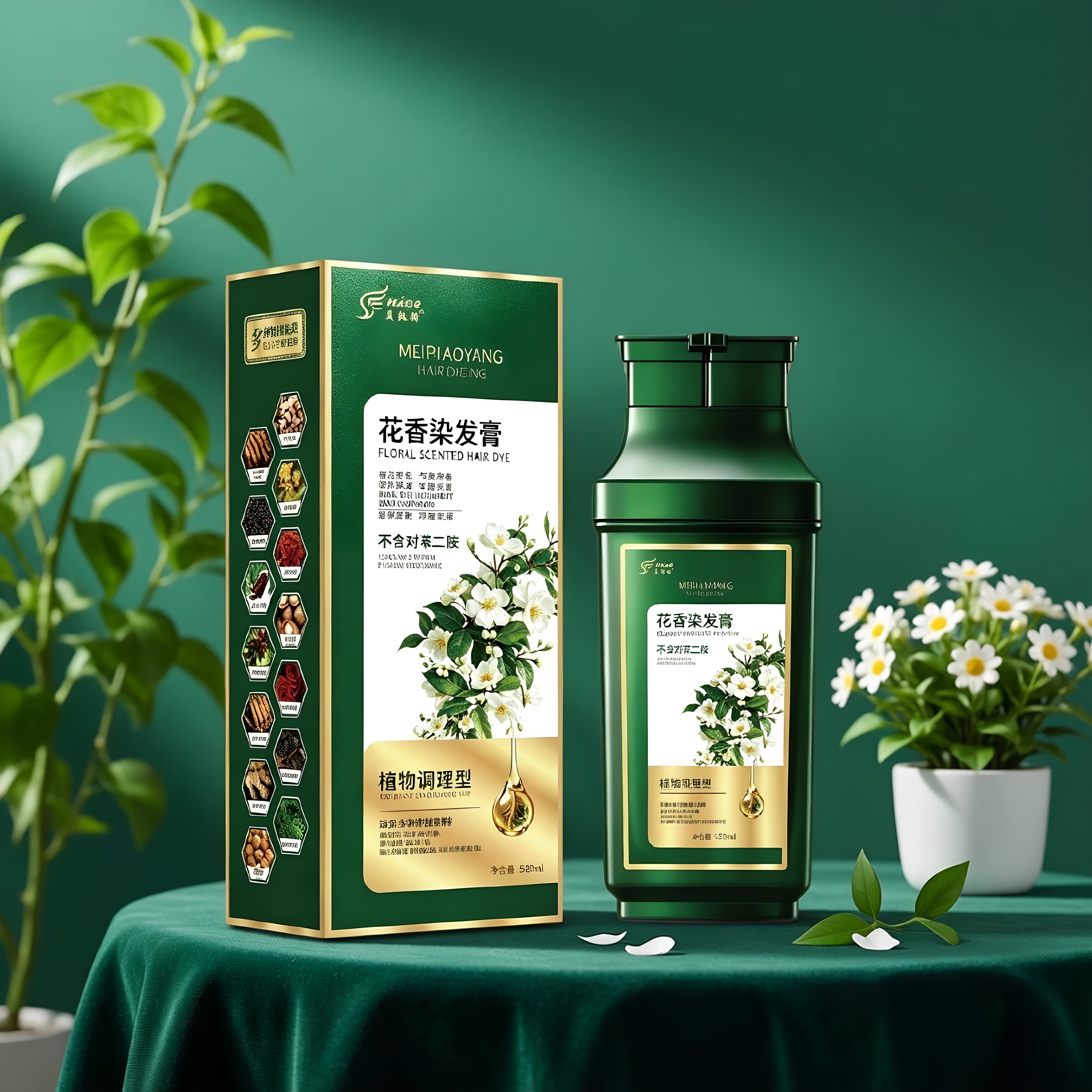 美飘扬品牌家用老人染发剂一洗黑漂发剂