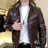 新款 男士 立领织带羽绒服时尚 欧货冬季 潮流修身 百搭休闲外套上衣男