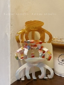 韩国France醋酸抓夹法式 焦糖色南瓜大号鲨鱼夹巨能抓发量多发抓女