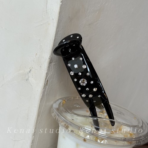 韩国进口轻奢水钻高马尾夹