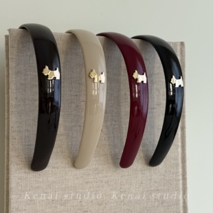 韩国进口不勒头高颅顶发箍卡通可爱小狗头箍精致百搭洋气发卡头饰