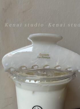 FRANCE人鱼姬醋酸抓夹白色温柔法式高级感大号鲨鱼夹气质盘发夹子