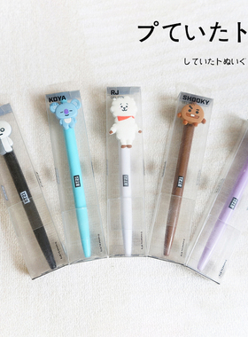 韩国采购正品BTS防弹少年团BT21周边原装正版中性笔黑色签字笔