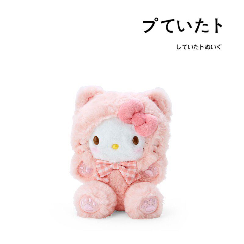 日本三丽鸥hellokitty正版猫咪装凯蒂猫哈喽kt猫公仔玩偶毛绒玩具