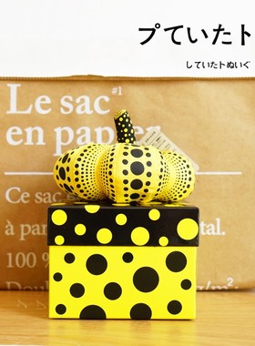 日本YAYOI KUSAMA正版草间弥生南瓜波点毛绒包包挂件钥匙扣小挂饰