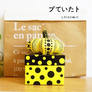日本YAYOI KUSAMA正版草间弥生南瓜波点毛绒包包挂件钥匙扣小挂饰