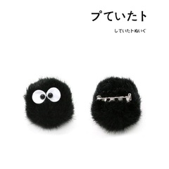 日本totoro宫崎骏千与千寻灰尘精灵小煤球煤炭公仔玩偶胸针别针