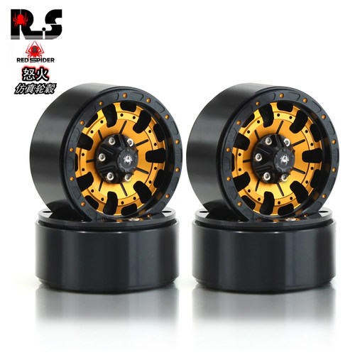RS红蜘蛛1.9寸攀爬车铝合金轮毂1/10 SCX10三代TRX4 90046怒火R98