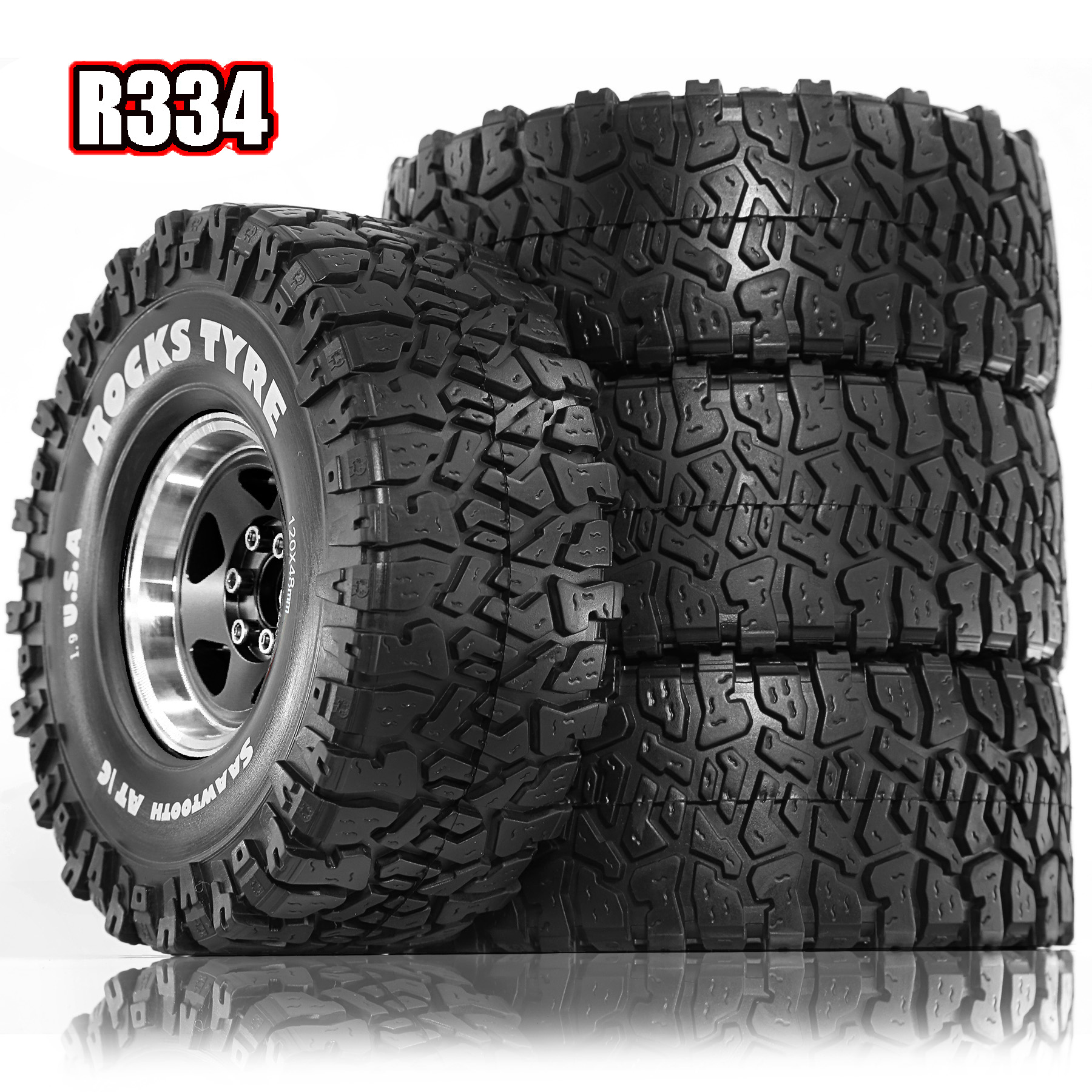 RS红蜘蛛1/10 FMS FCX10 丰田陆巡 Ford福特皮卡1.9寸轮毂+胎R334