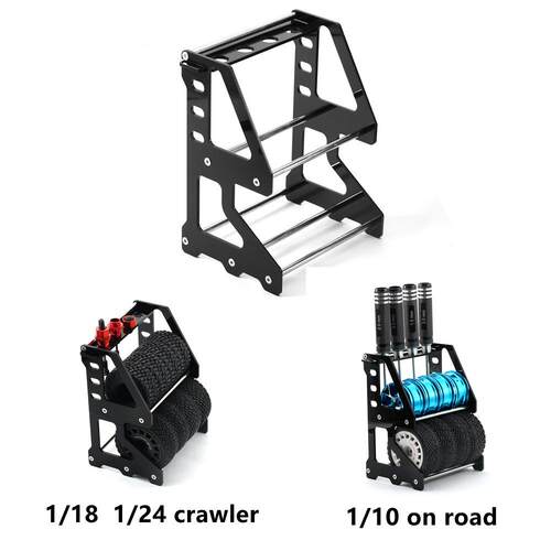 1/18 1/24攀爬1/10平跑漂车轮胎收纳架避震工具架TT02 TRX4