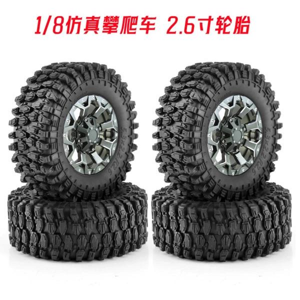 1/8攀爬车易控 km crossrc 大犀牛 2.6寸金属夹胎轮毂 橡胶轮胎